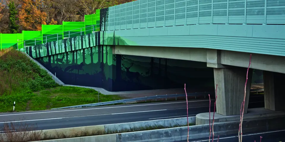 Motivbemalung Lärmschutzelemente