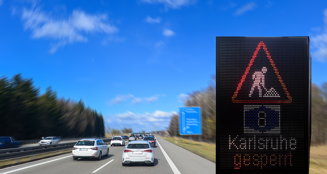Temporary LED variable message signs are increasingly being used in the context of roadworks traffic management