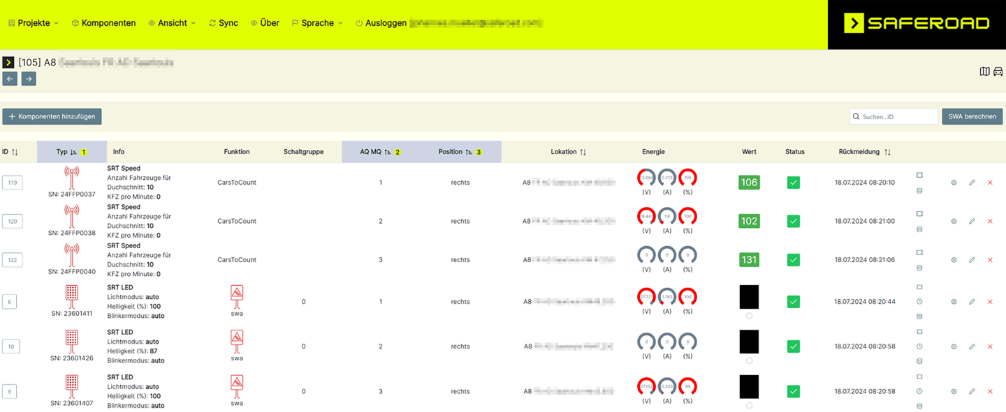 Screenshot der Software